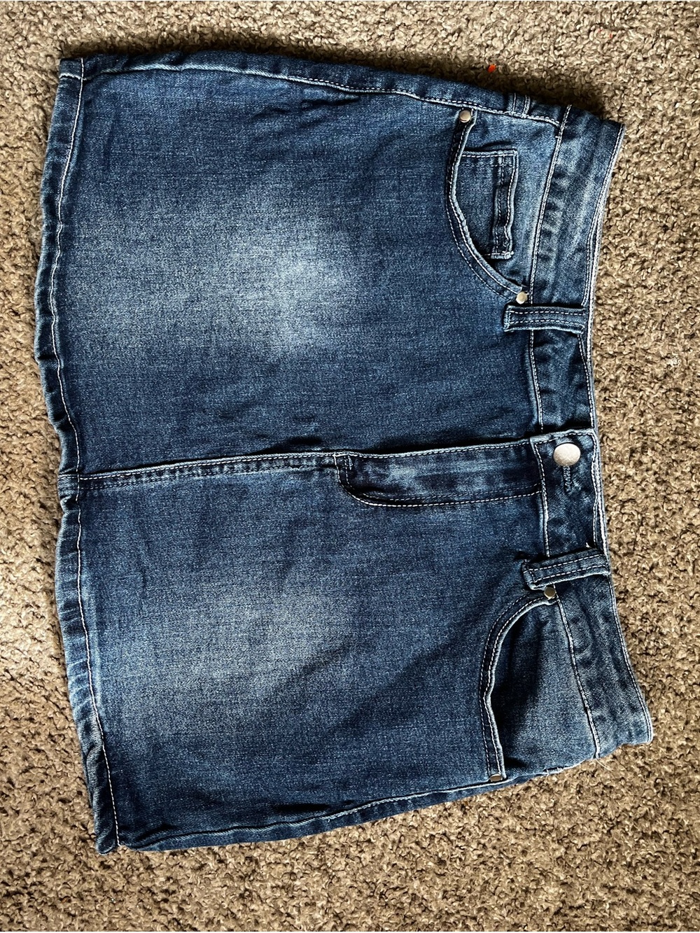 Women’s Dark Blue Denim Mini Skirt - Classic Casual Style